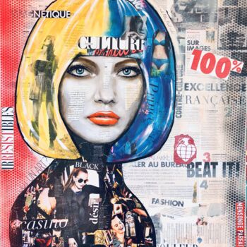 Collages intitulée "Michelle" par Ysati, Œuvre d'art originale, Acrylique