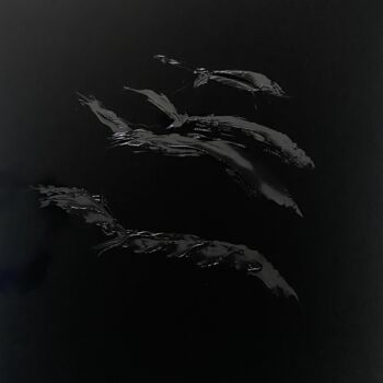 Painting titled "L'envol" by David Géry, Original Artwork, Wood