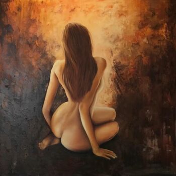 Painting titled "Soleil levant " by Jany Giacomelli , Original Artwork, Oil