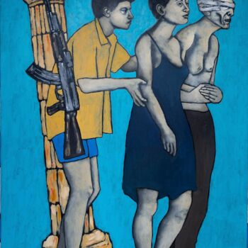 Painting titled "oedipe sur la route" by Guillaume Cord, Original Artwork, Acrylic