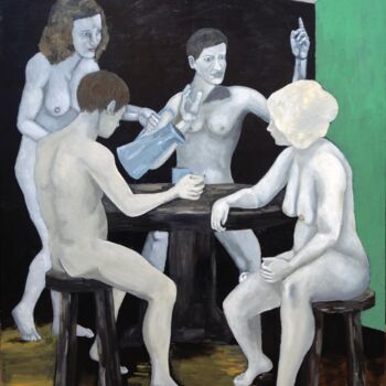 Painting titled "tablée" by Guillaume Cord, Original Artwork, Acrylic