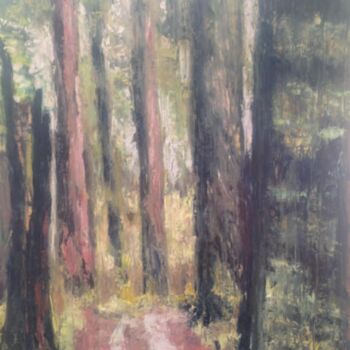 Painting titled "Sous-bois #5  " by Guillaume De Baudus, Original Artwork, Oil