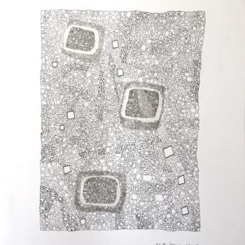 Painting titled "URBS IV" by Pierre Bastaroli, Original Artwork, Marker