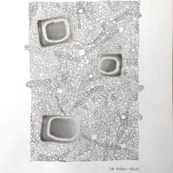 Painting titled "URBS V" by Pierre Bastaroli, Original Artwork, Marker