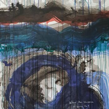 Drawing titled "Where the Universe…" by Bernard Bonnet, Original Artwork, Ink