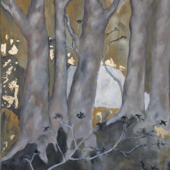Painting titled "Regain" by Annie Monnerie Goarin, Original Artwork, Metals