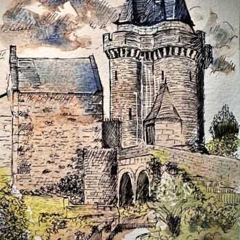 Drawing titled "Solide" by Franck Giraud, Original Artwork, Ink
