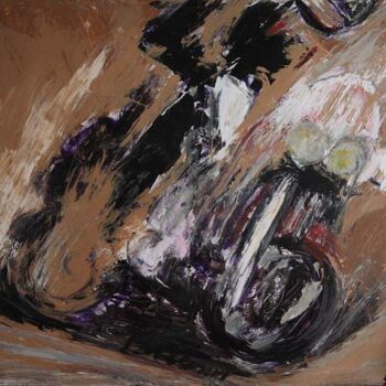 Peinture intitulée "La Moto" par  Bricart, Œuvre d'art originale, Résine