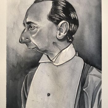 Painting titled "Chinny" by Fabrizio Acquisto, Original Artwork, Watercolor