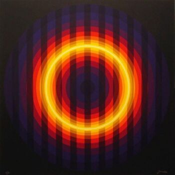 Printmaking titled "Couleur Lumière 4" by Horacio Garcia Rossi Garcia Rossi, Original Artwork, Screenprinting