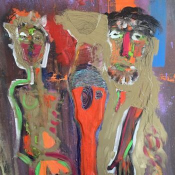 Painting titled "Les connected" by Frédéric Batard, Original Artwork, Oil