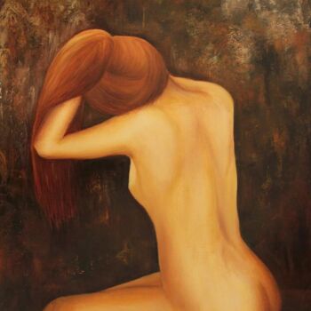 Painting titled "Sortie du bain" by Jany Giacomelli , Original Artwork, Oil