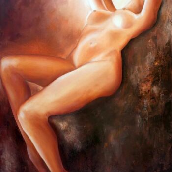 Painting titled "Cascade " by Jany Giacomelli , Original Artwork, Oil