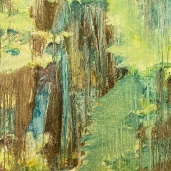 Painting titled "sous bois 32 " by Guillaume De Baudus, Original Artwork, Oil