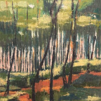 Peinture intitulée "sous bois 12 " par Guillaume De Baudus, Œuvre d'art originale, Huile