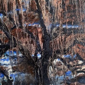 Painting titled "sous bois 27 " by Guillaume De Baudus, Original Artwork, Oil