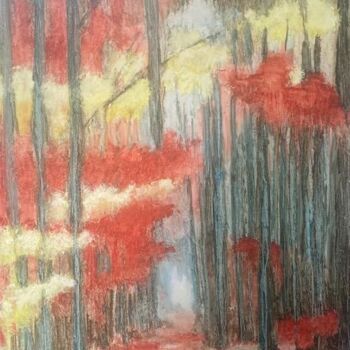 Peinture intitulée "Sous-bois # 35" par Guillaume De Baudus, Œuvre d'art originale, Huile