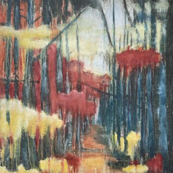 Painting titled "Sous-bois # 30 " by Guillaume De Baudus, Original Artwork, Oil