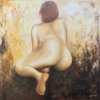 Painting titled "Vers la lumière " by Jany Giacomelli , Original Artwork, Oil