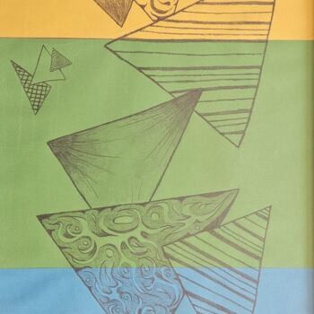 Drawing titled "Dreieck " by Mlg, Original Artwork, Paper