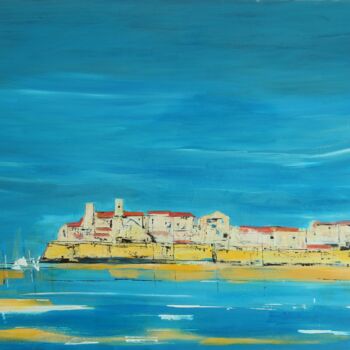 Painting titled "Renaissance bleue" by Eve Paradowski, Original Artwork, Acrylic Mounted on Wood Stretcher frame