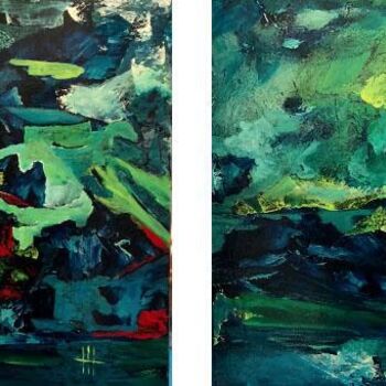 Painting titled "L'Odyssée " by Spazi, Original Artwork, Oil