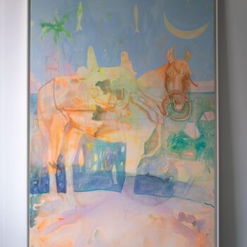 Peinture intitulée "Hassan a demandé à…" par Margaux Desombre, Œuvre d'art originale, Acrylique