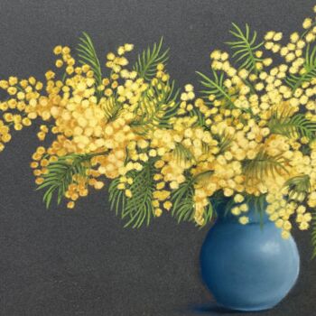 Dessin intitulée "Mimosa" par Ekaterina Kaneva, Œuvre d'art originale, Pastel