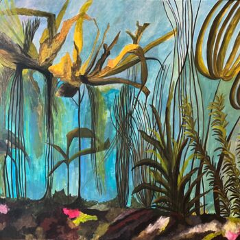 Painting titled "Les Algues" by Olivier Morel Pellen, Original Artwork, Acrylic