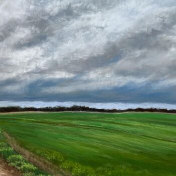 Drawing titled "Countryside road" by Ekaterina Kaneva, Original Artwork, Pastel