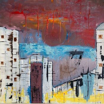 Ζωγραφική με τίτλο "LE VILLAGE" από Isabelle Taieb Nicolaï, Αυθεντικά έργα τέχνης, Ακρυλικό