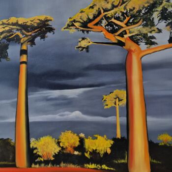 Peinture intitulée "TERRE D'AFRIQUE" par Maryline Campagnola, Œuvre d'art originale, Huile