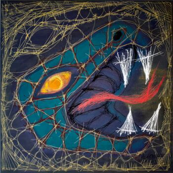 Painting titled "NAGA (I)" by Alvaro Alarcon Figueroa, Original Artwork, Acrylic