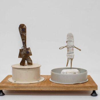 Sculpture titled "New York Dolls" by Cyrille Martin, Original Artwork, Wood