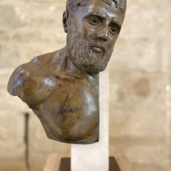 Sculpture titled "Buste de Philosophe " by Jean Gabriel Mondié, Original Artwork, Bronze