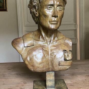 Sculpture titled "Hélios : Buste" by Jean Gabriel Mondié, Original Artwork, Bronze