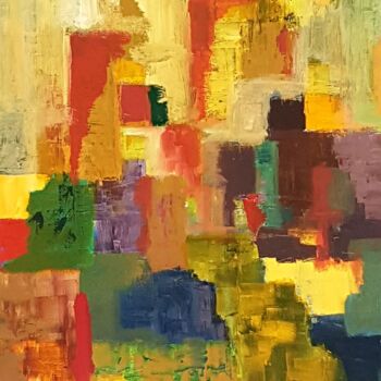 Peinture intitulée "EN JAUNE ET ROUGE" par Jean Marc Bramy, Œuvre d'art originale, Acrylique