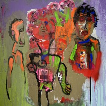 Painting titled "4 for love" by Frédéric Batard, Original Artwork, Oil