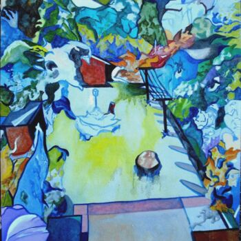Textile Art titled "Dans le giron du ja…" by Lautum, Original Artwork, Oil