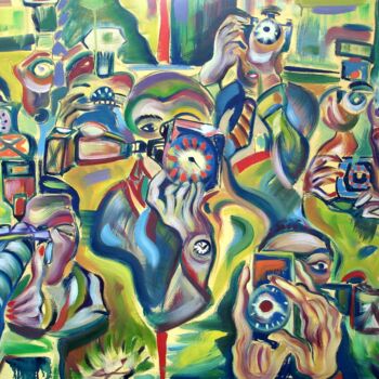 Painting titled "Paparazzi " by Lautum, Original Artwork, Oil