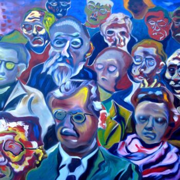 Art textile intitulée "Wating For Godot " par Lautum, Œuvre d'art originale, Huile