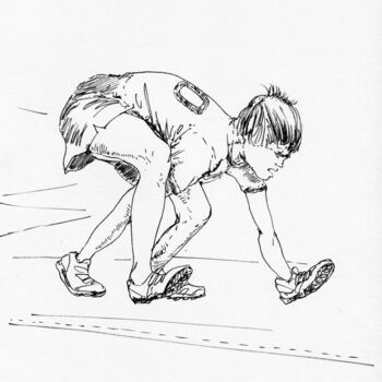 Dessin intitulée "La condition équine…" par Tereza Lochmann, Œuvre d'art originale, Encre