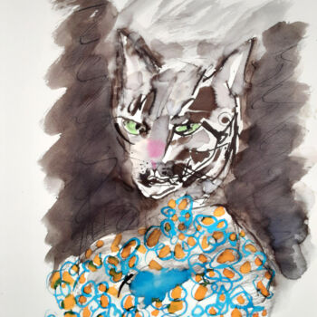 Drawing titled "Siam Siam dans sa c…" by Ilya Grinberg, Original Artwork, Ink