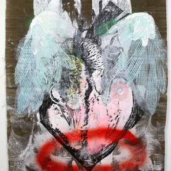 Peinture intitulée "Coeur 1" par Tereza Lochmann, Œuvre d'art originale, Acrylique