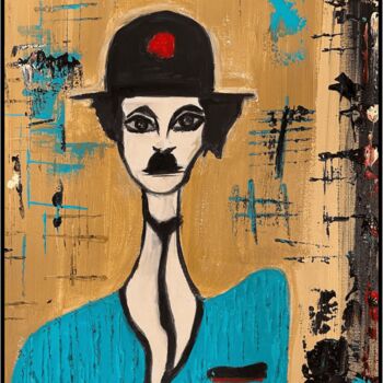 Ζωγραφική με τίτλο "LA FLEUR AU CHAPEAU" από Isabelle Taieb Nicolaï, Αυθεντικά έργα τέχνης, Ακρυλικό