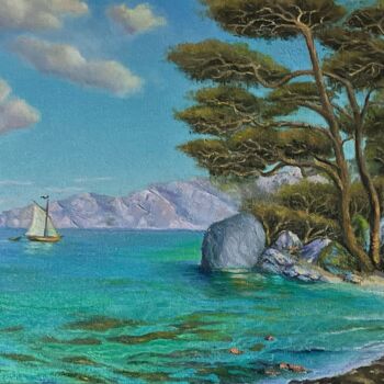 Peinture intitulée "d’azure et de turqu…" par Nicolas Dupuy, Œuvre d'art originale, Huile