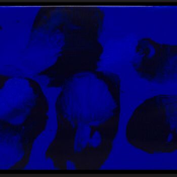 Painting titled "Blue Figures" by Kitikong Tilokwattanotai, Original Artwork, Acrylic