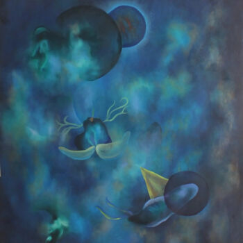 Painting titled "Après l'Horizon des…" by Lucie Duban, Original Artwork, Oil