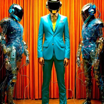 Photographie intitulée "Electro Suit" par Hiroshi, Œuvre d'art originale, Aluminium