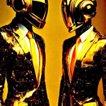 Photographie intitulée "Daft Gold Punk" par Hiroshi, Œuvre d'art originale, Aluminium